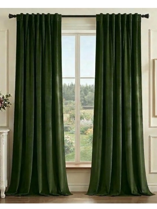 StangH Other - StangH dark green velvet curtains 52"x84" new 2 panels